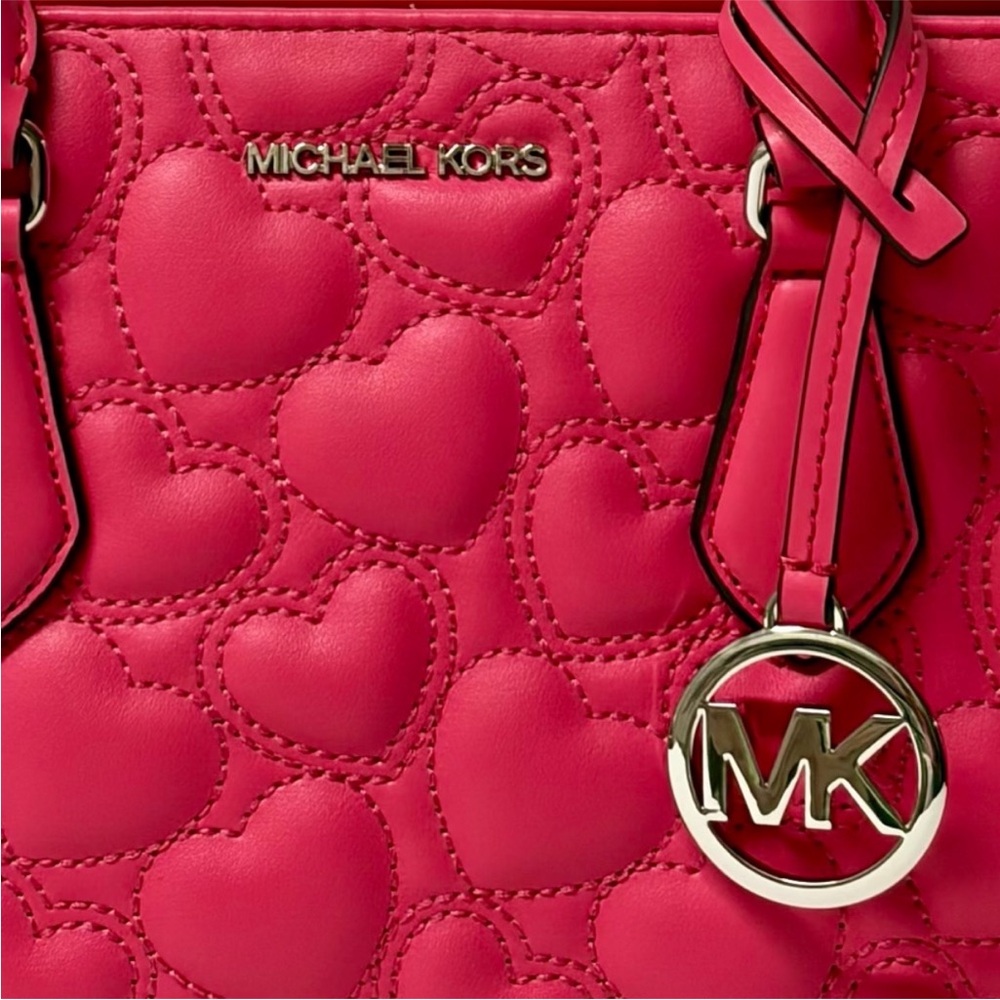 MICHAEL KORS Sheila Medium Heart Embroidered Satchel - Picture 12 of 15